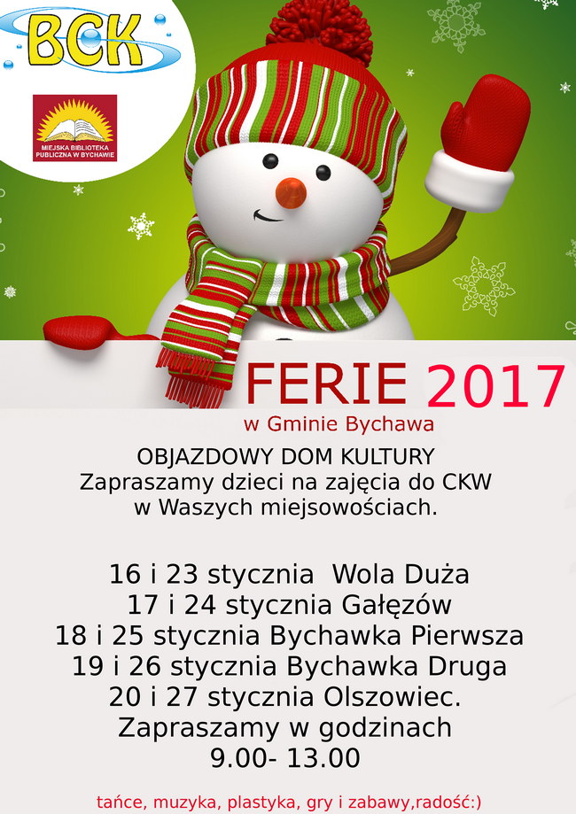 2017-01-11 Ferie 2017 Gmina Bychawa